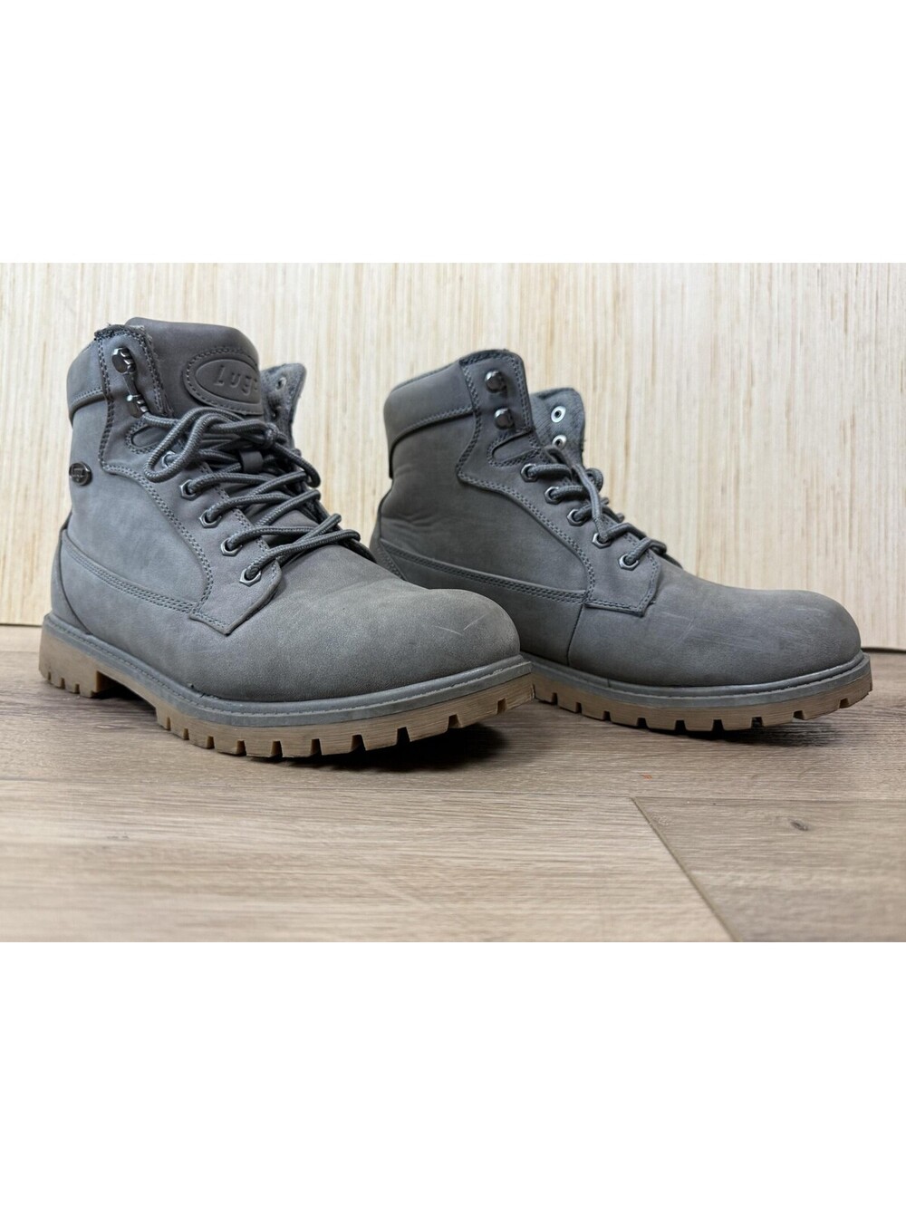 Lugz Combat Boots Mens Size 12 Gray Lace Up Slip Resistant Work MMANTLHD-0823